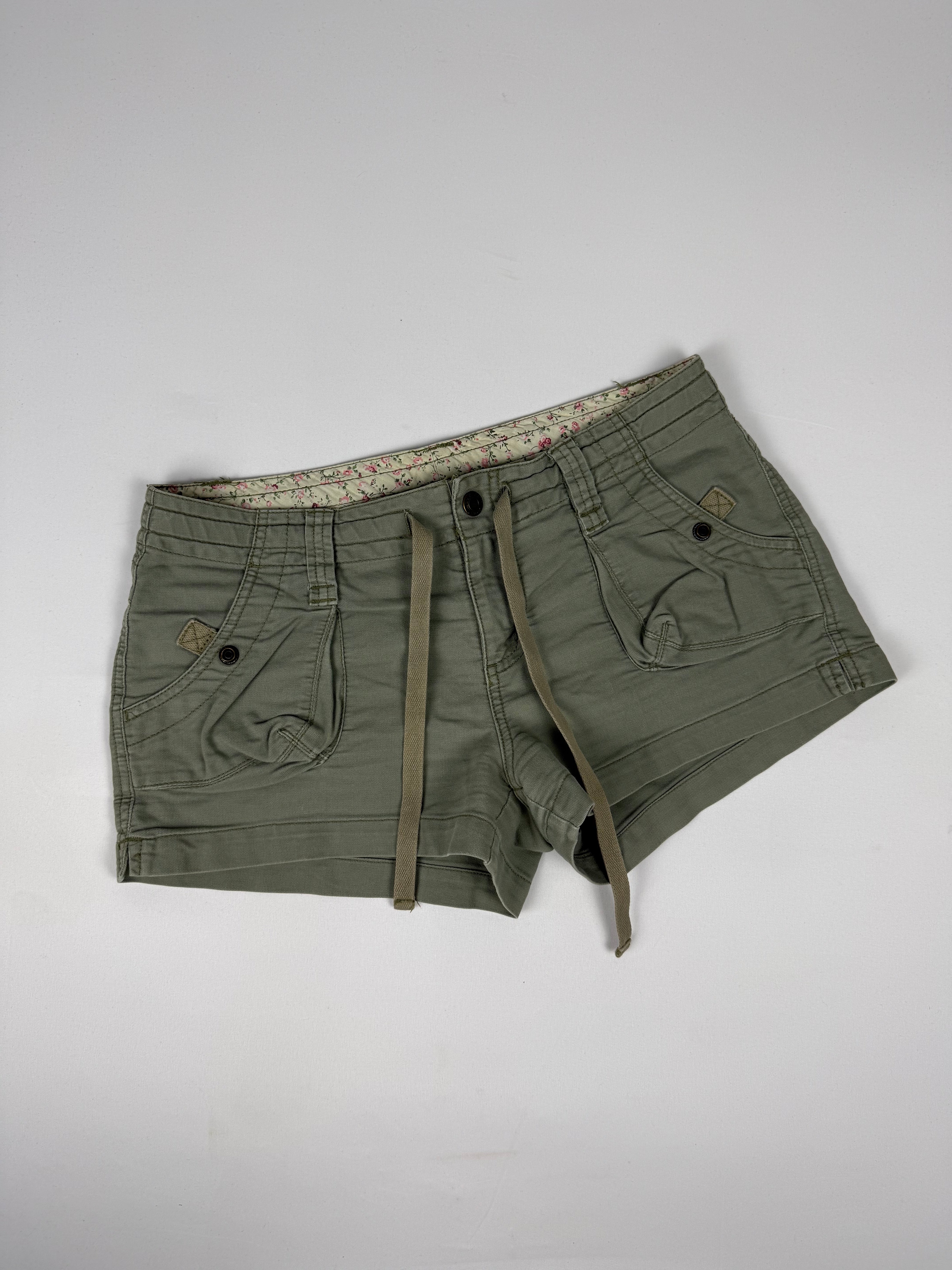 Khaki utility cotton mini short (M)