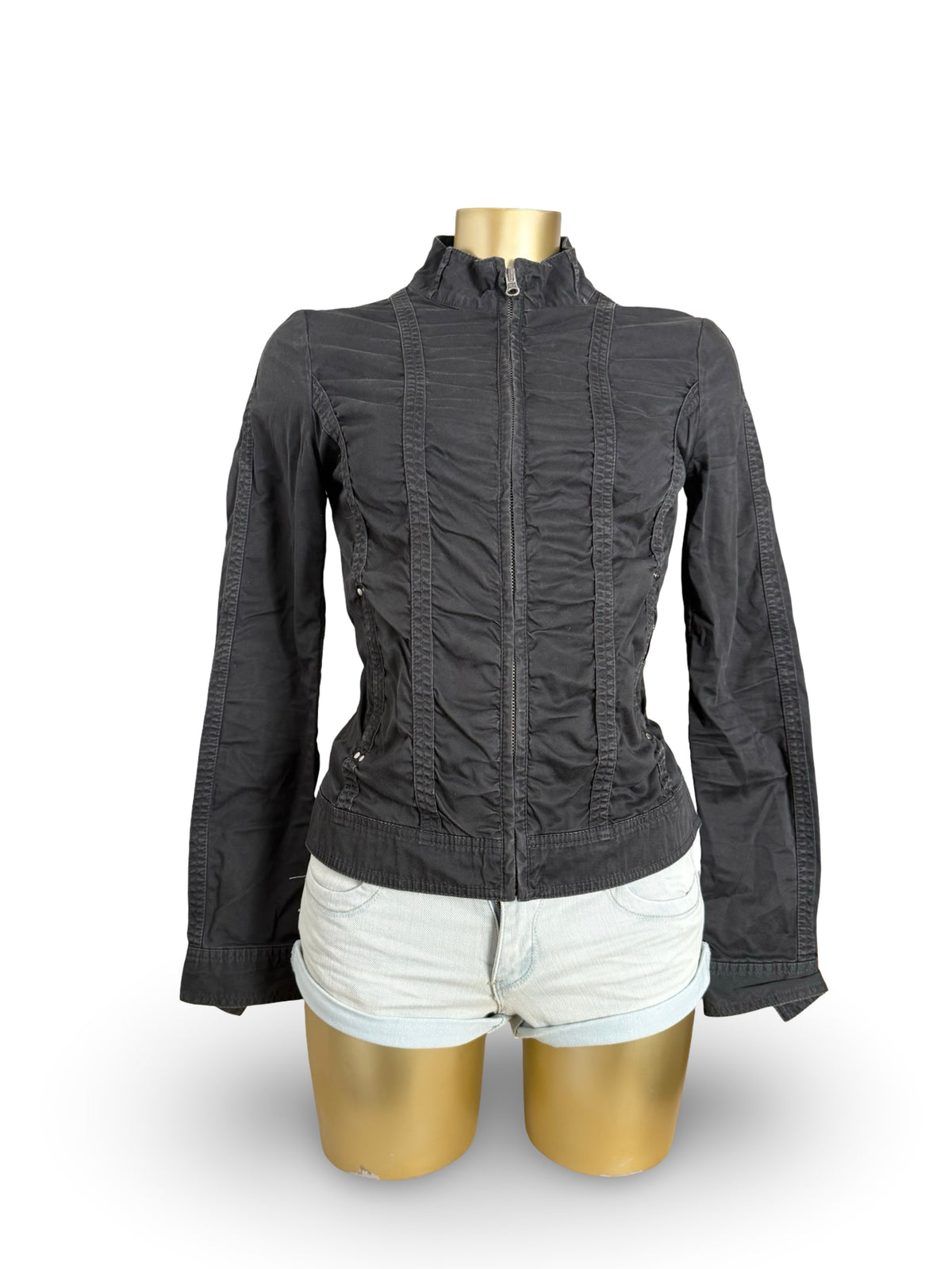 Blazer de bureau noir zippé (M)