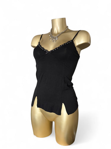 Black babydoll cami top (S)