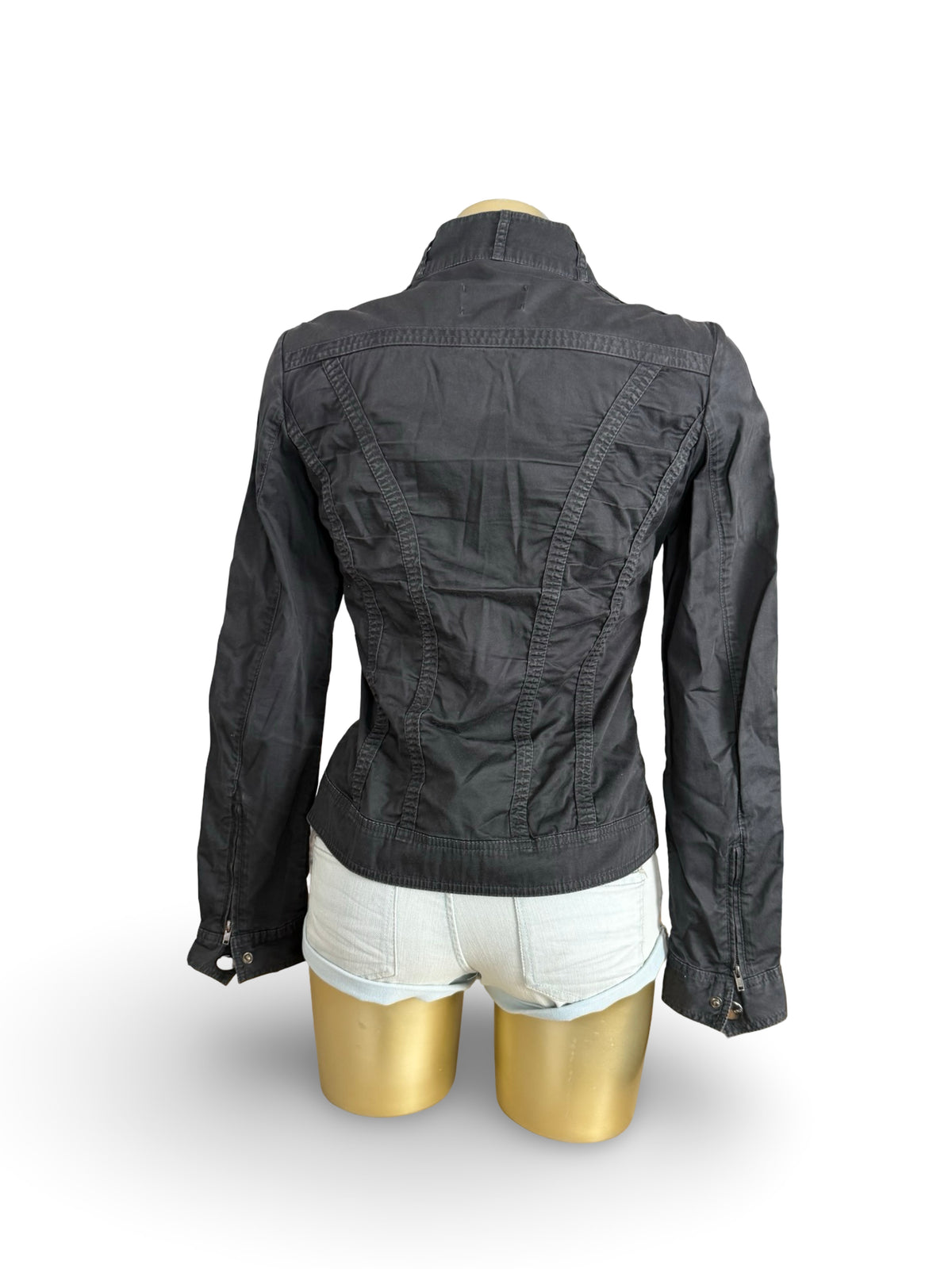 Blazer de bureau noir zippé (M)