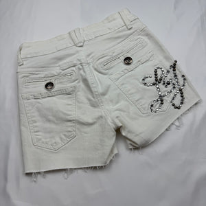 White denim low rise mini short (XS)