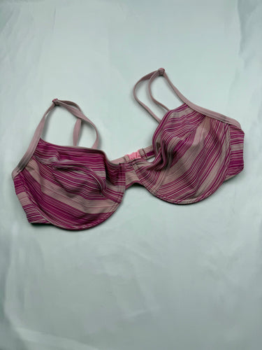 Striped pink bikini top (XL)