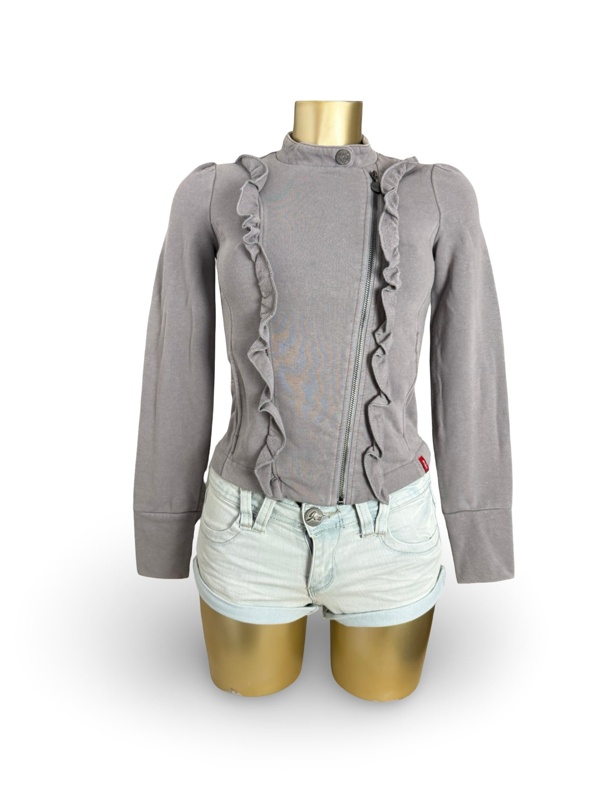 Veste ajustée 100 % coton kaki (L)