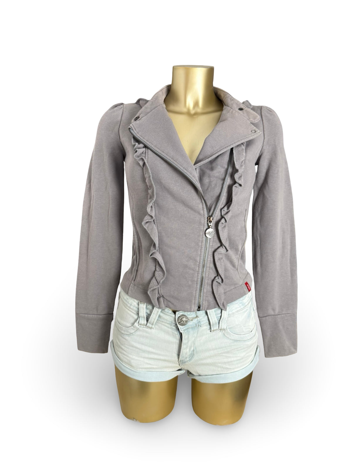 Veste ajustée 100 % coton kaki (L)