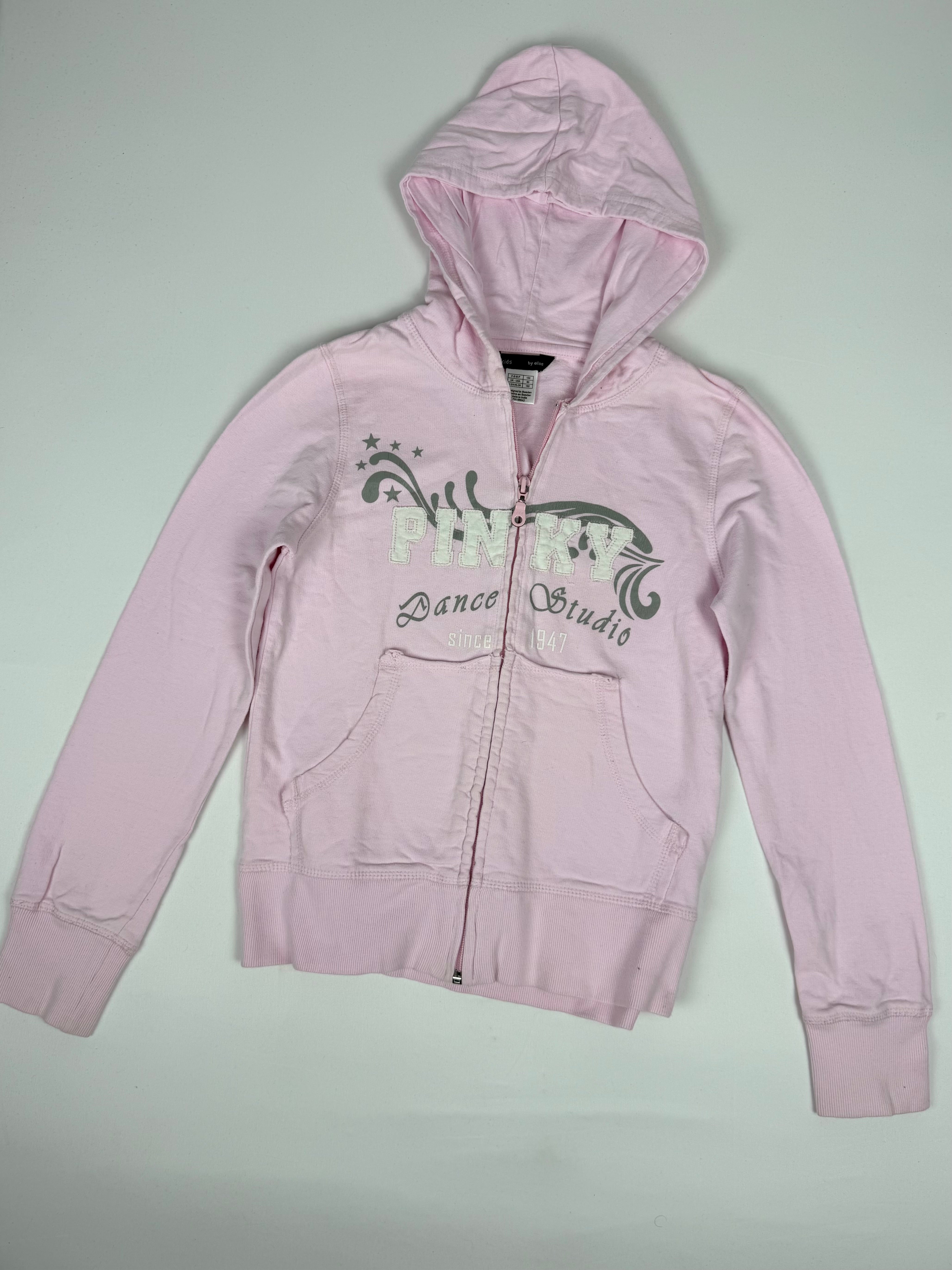 Baby pink zip up cotton hoodie (XS)