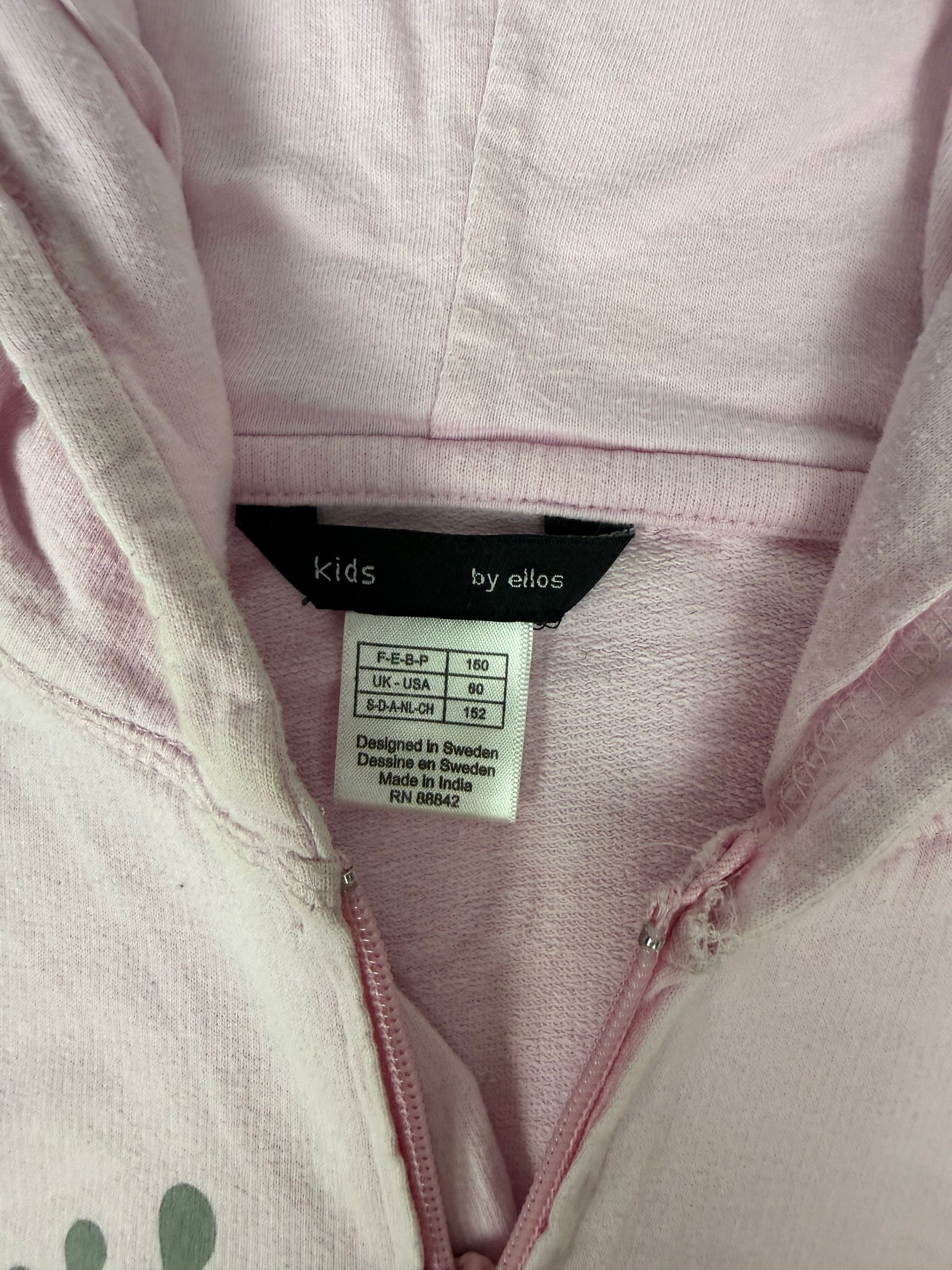 Baby pink zip up cotton hoodie (XS)