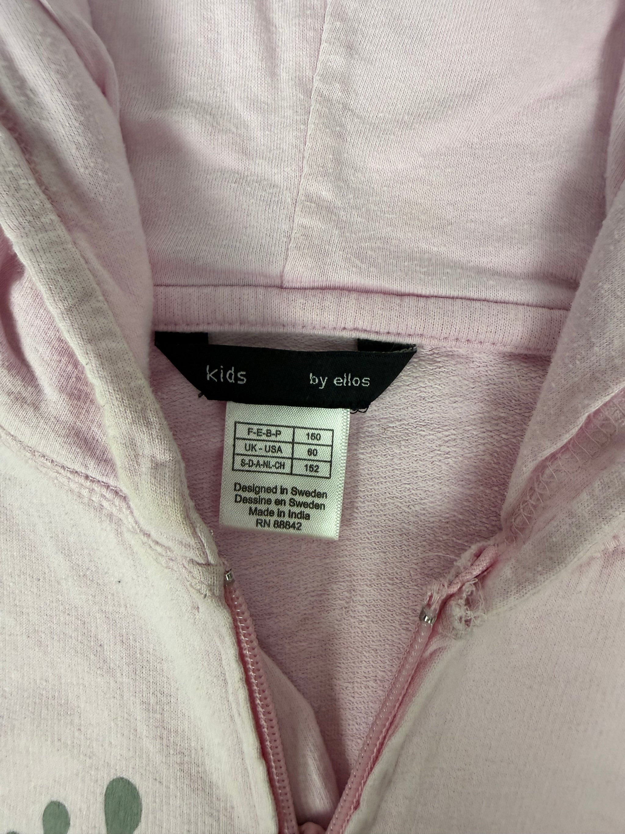 Baby pink zip up cotton hoodie (XS)