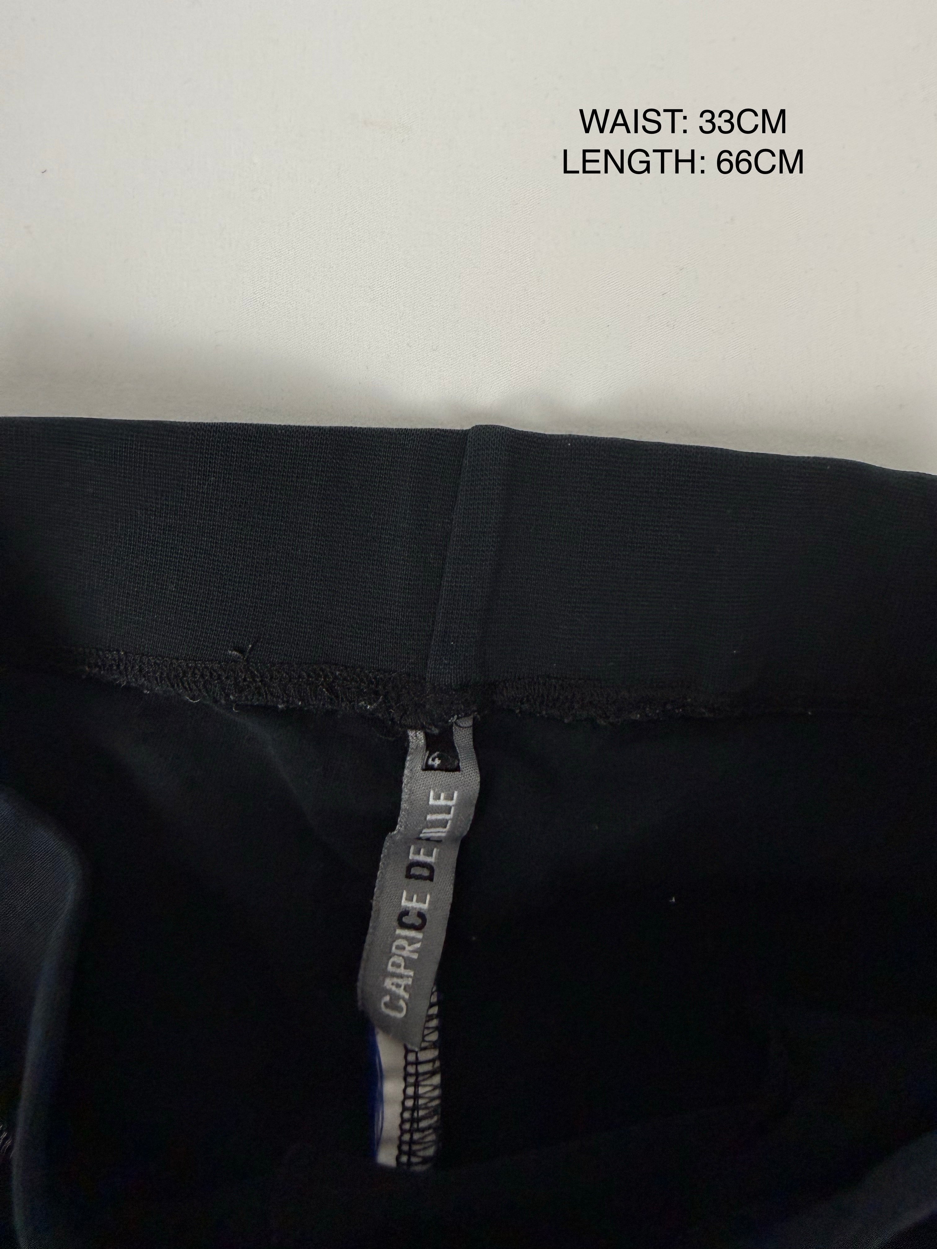 Black cotton joggers capri pants (XS)
