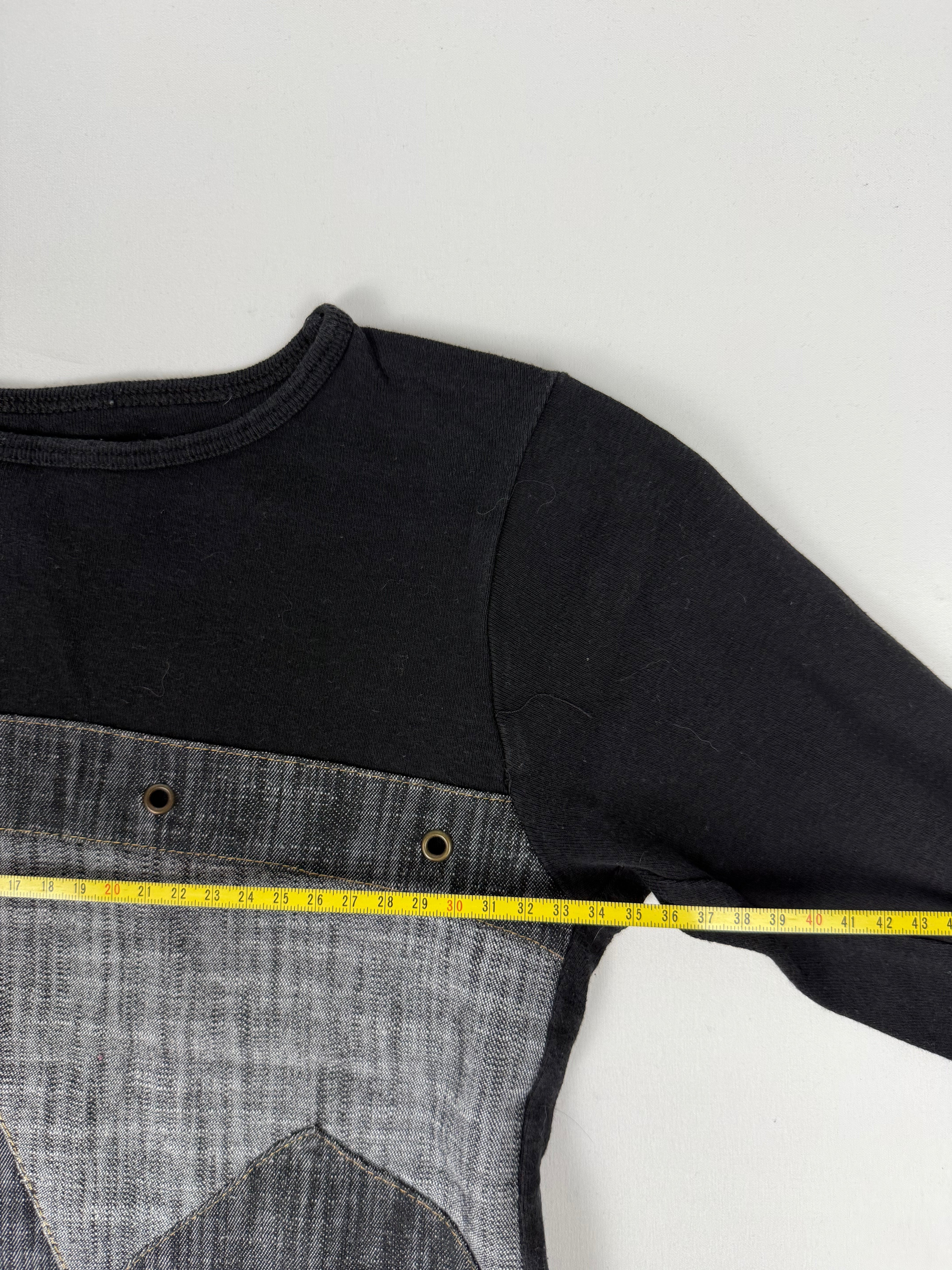 Black denim long sleeves top (XS)
