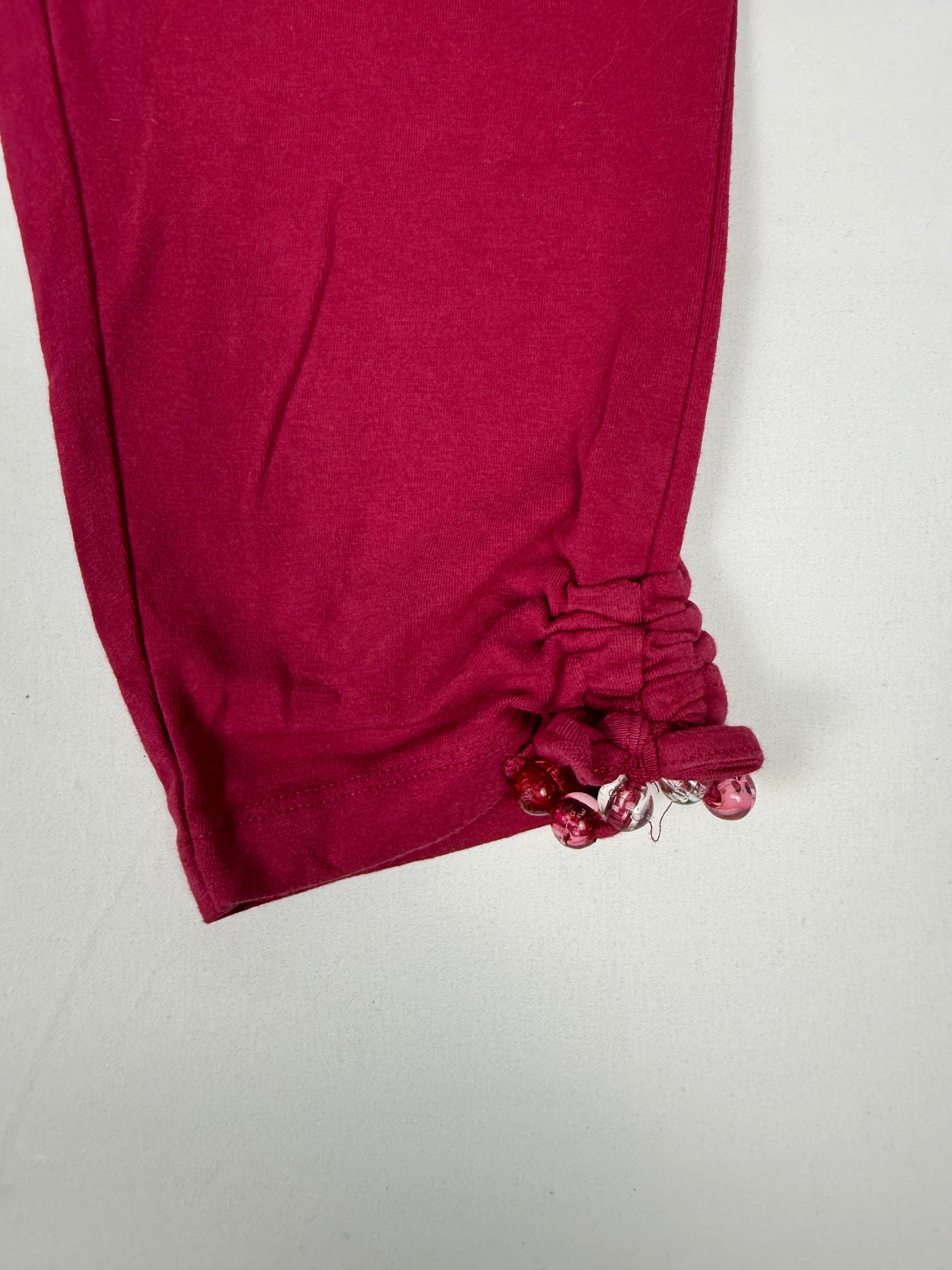 Red stretchy low rise capri pants (XS)
