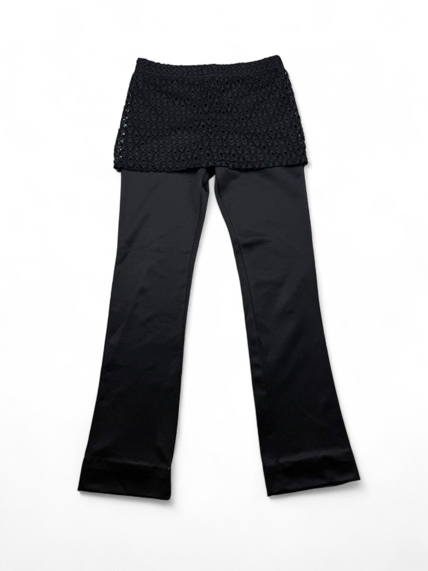 Low rise black leggings pant + skirt (XS)