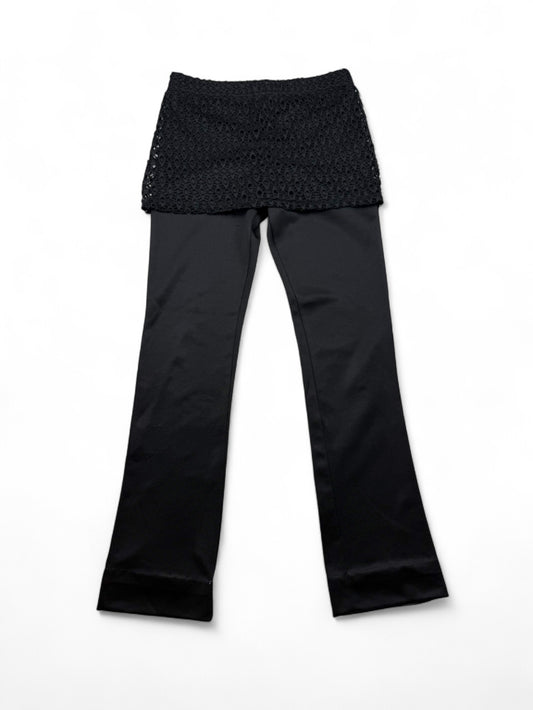 Low rise black leggings pant + skirt (XS)