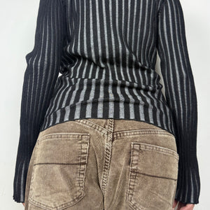 Black ribbed tight fit wrap cardigan  jumper (M/L)