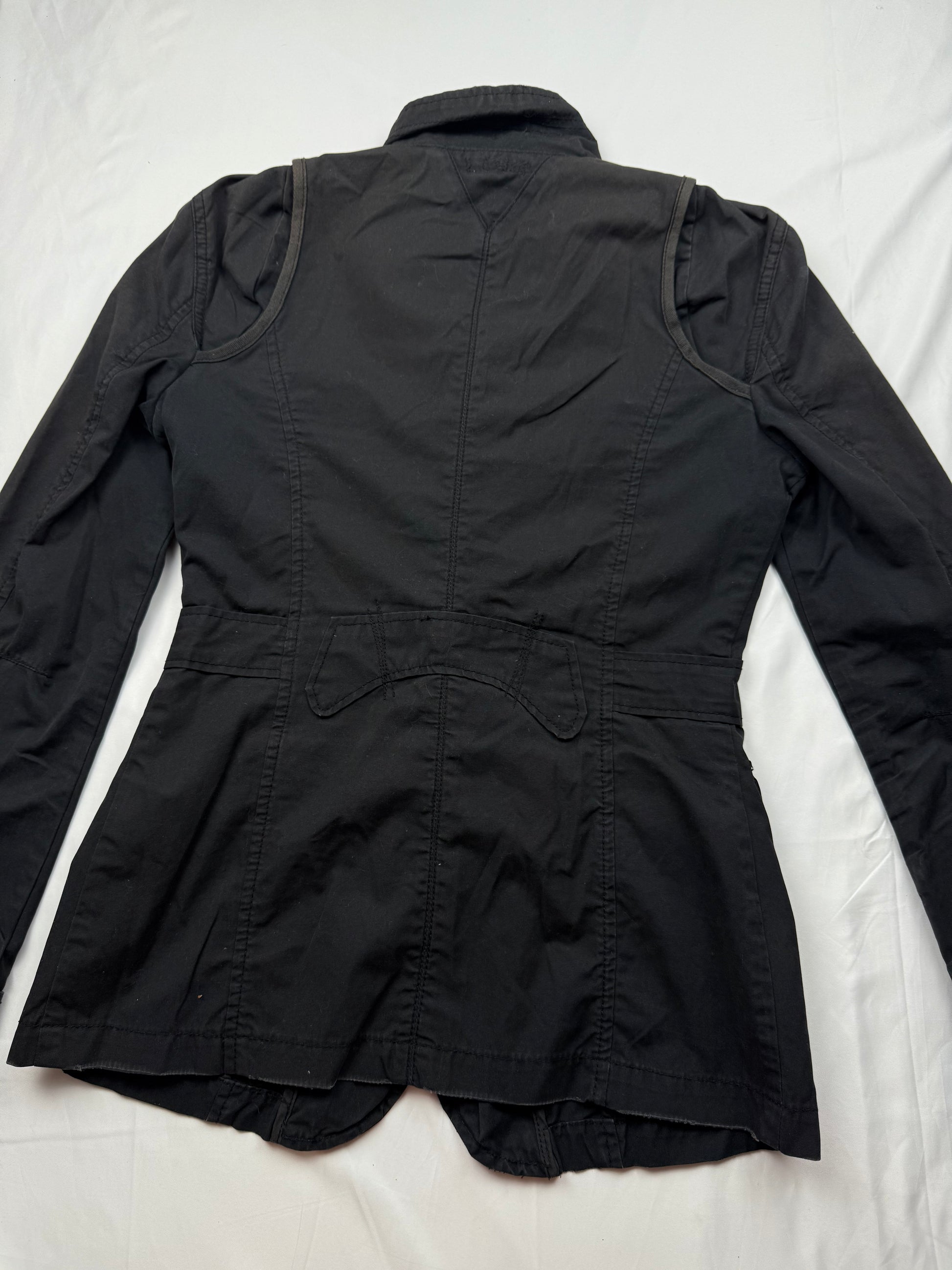 Black zip up office blazer jacket (S)
