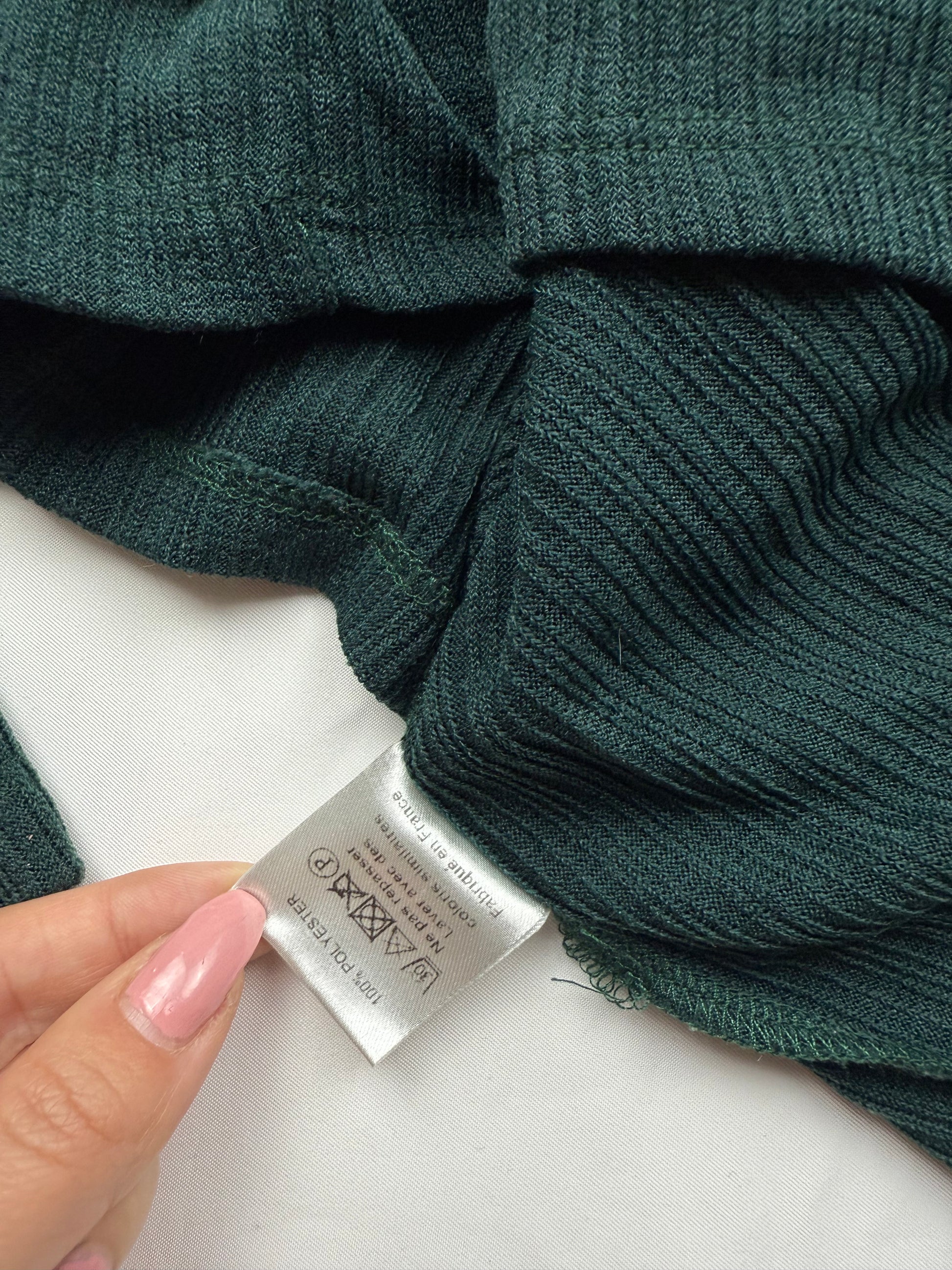 Dark green square neck long sleeves top (S/M)
