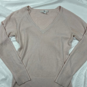 Light pink V neck  jumper (M)