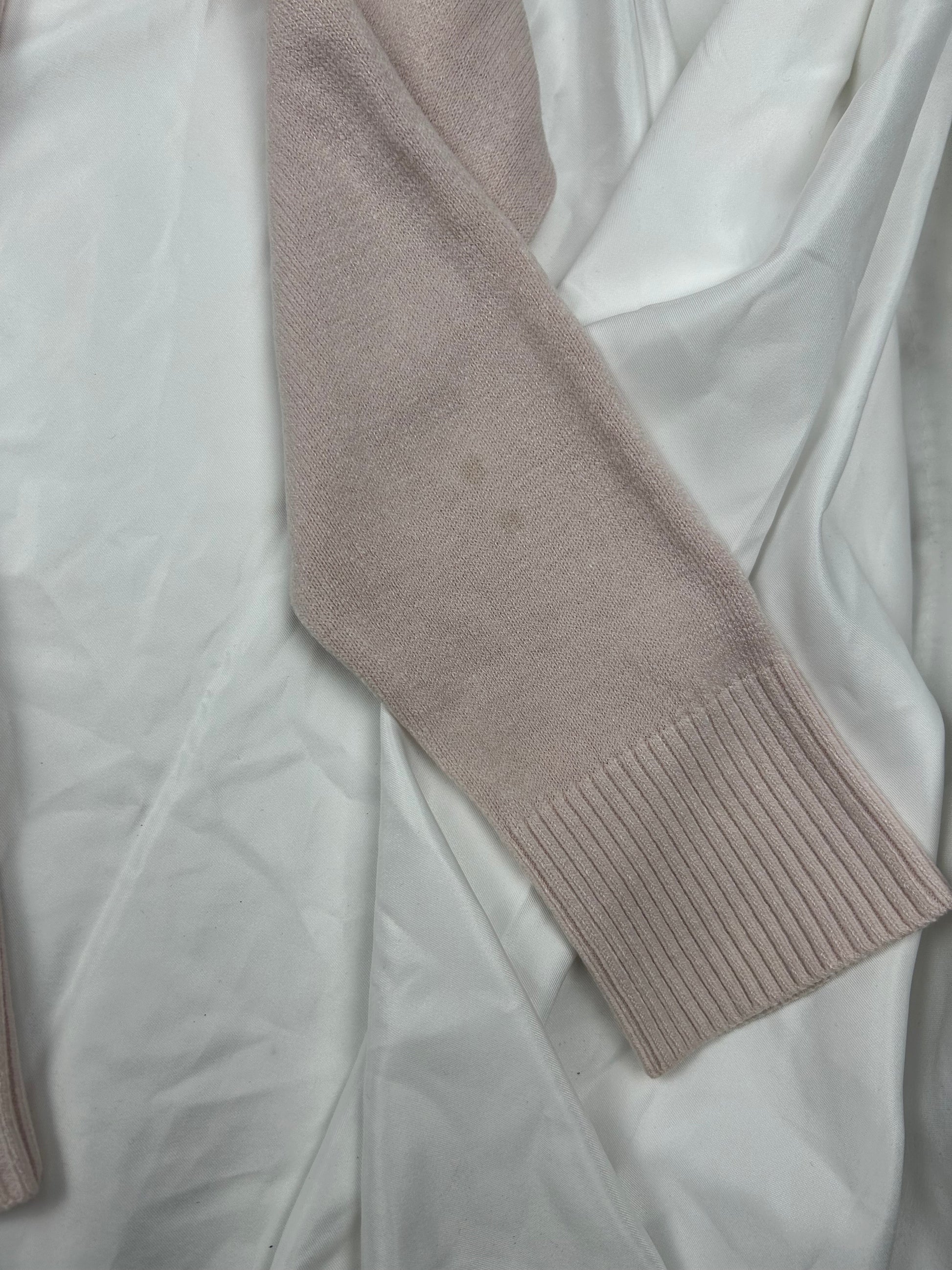 Light pink V neck  jumper (M)