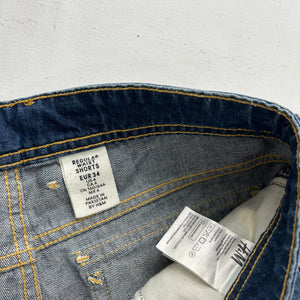 Blue denim low rise mini  short (S)