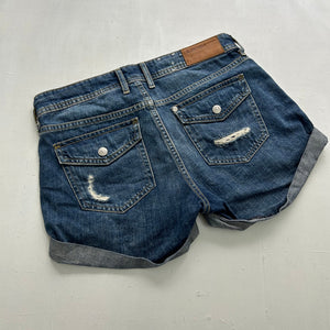 Blue denim low rise mini  short (S)