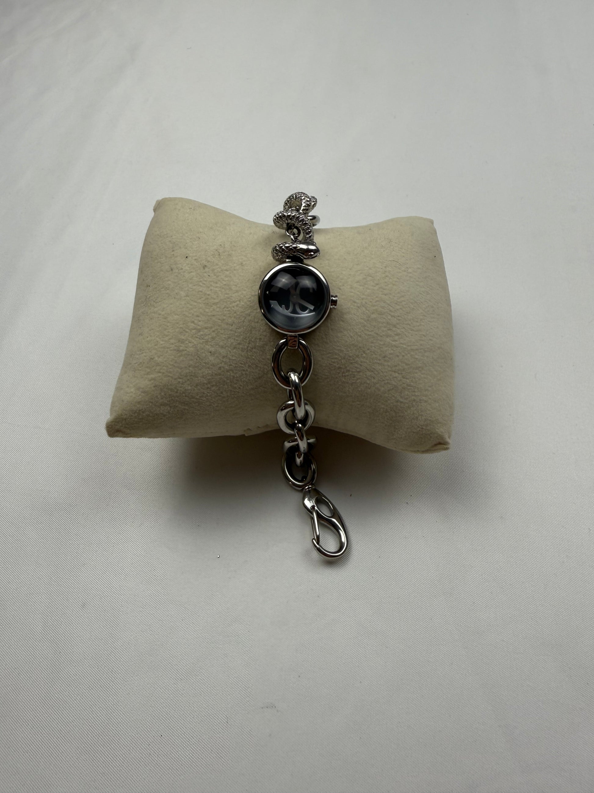 Vintage silver stainless steel snake watch jewelry