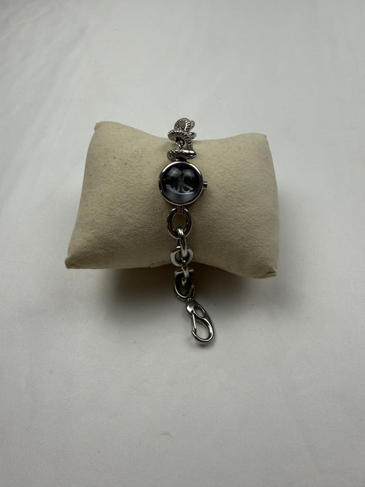 Vintage silver stainless steel snake watch jewelry