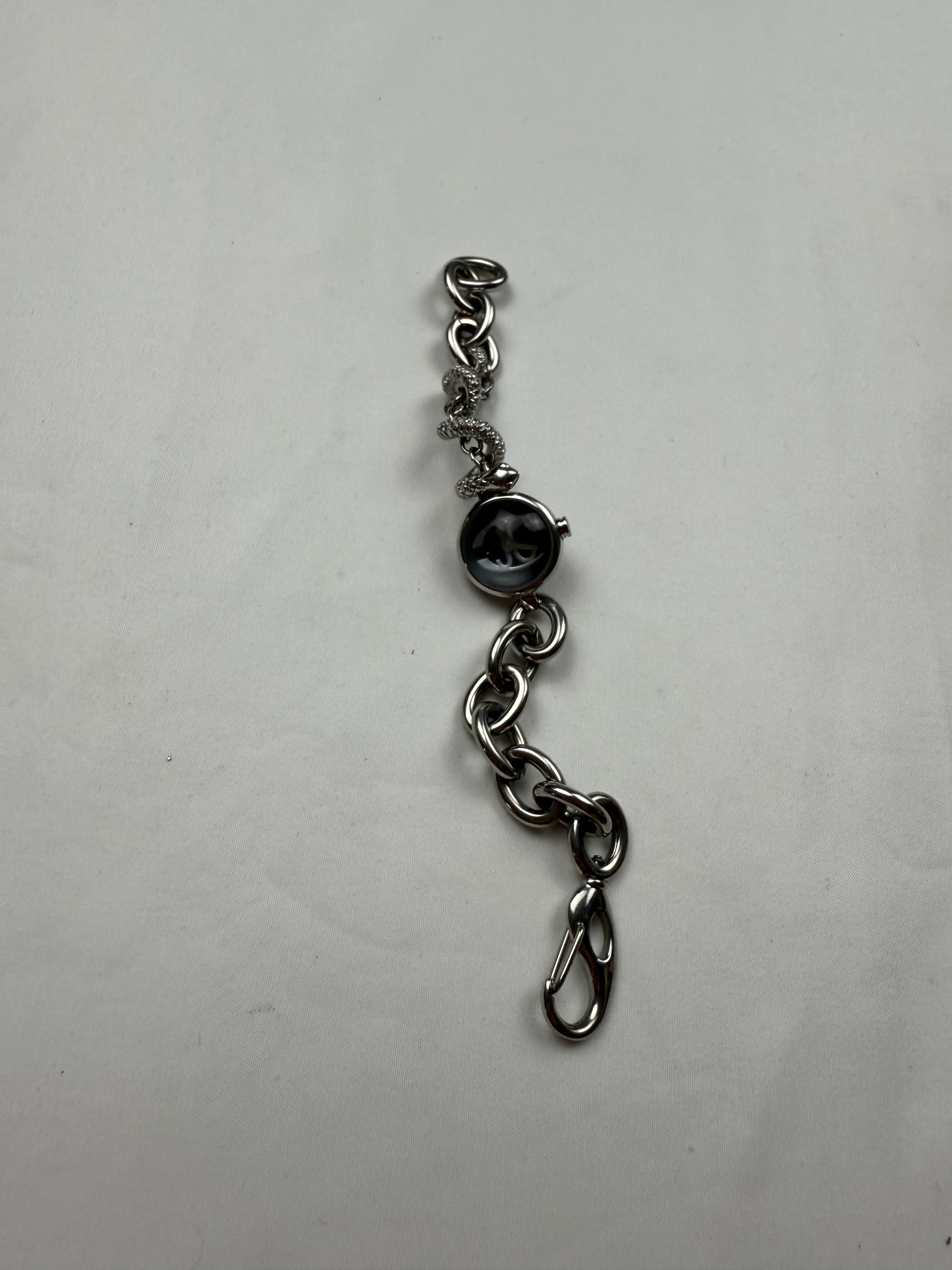 Vintage silver stainless steel snake watch jewelry