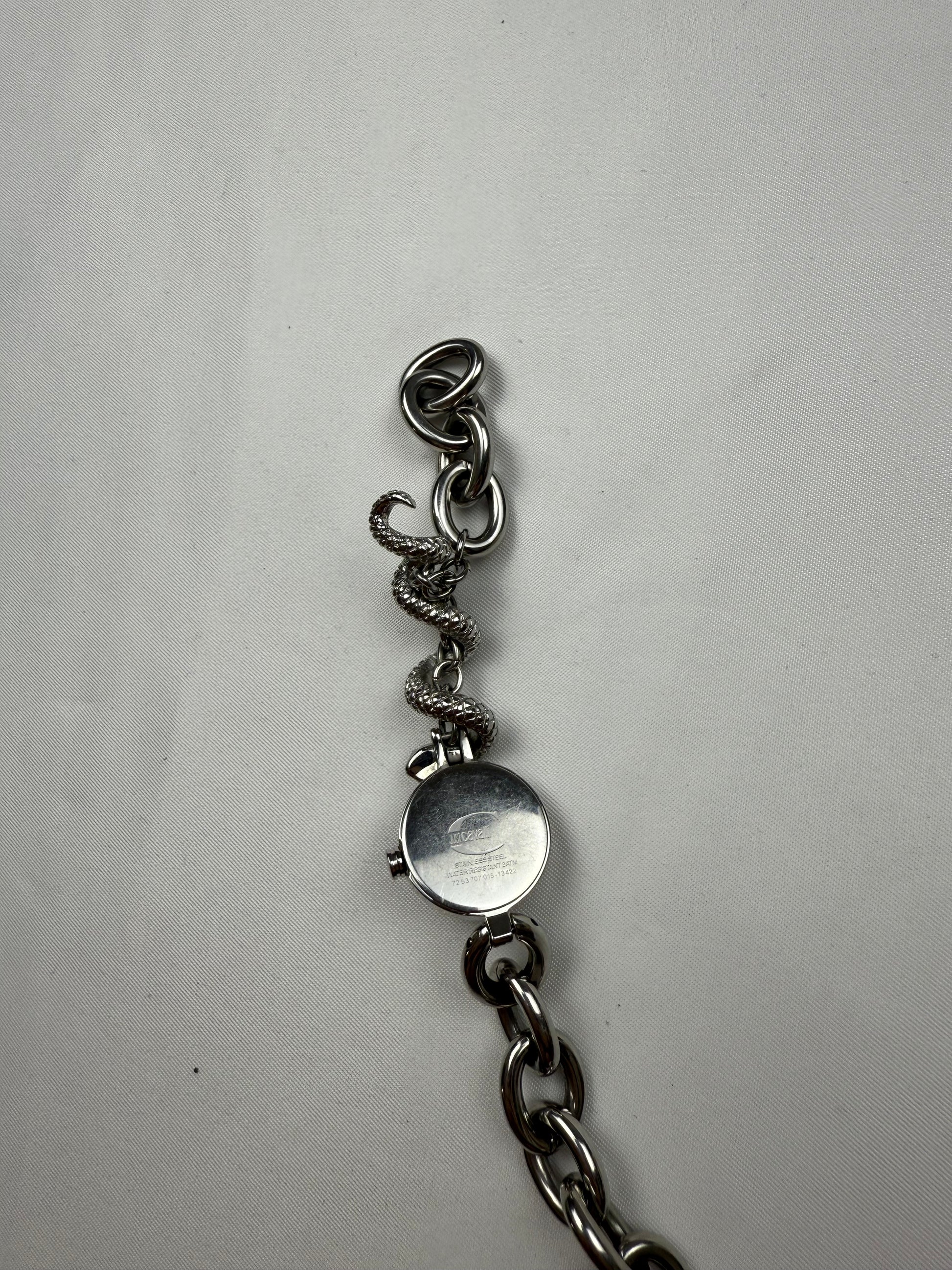 Vintage silver stainless steel snake watch jewelry