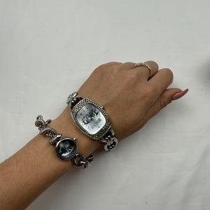Vintage silver stainless steel snake watch jewelry