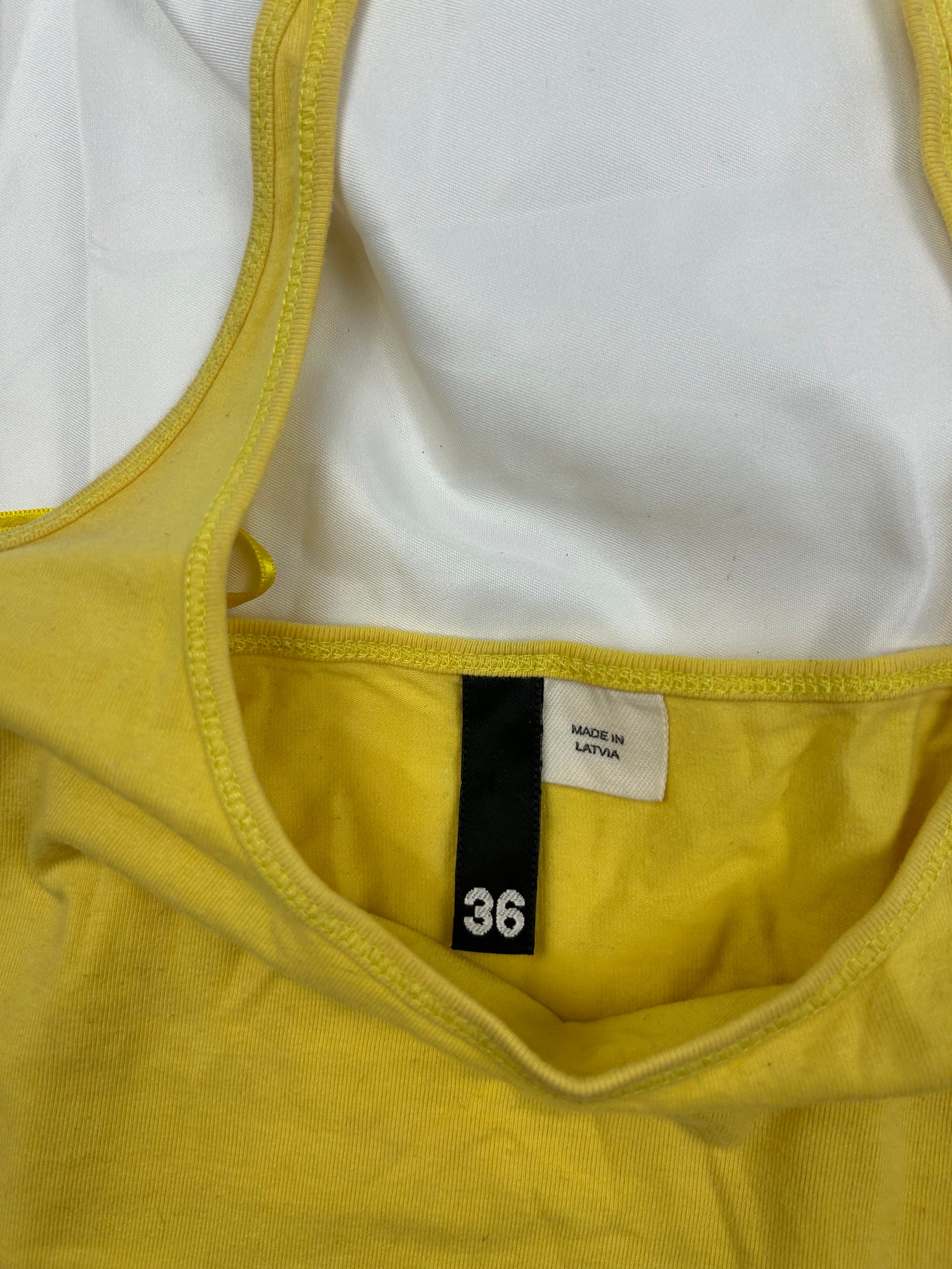 Yellow striped summer halter top (S/M)