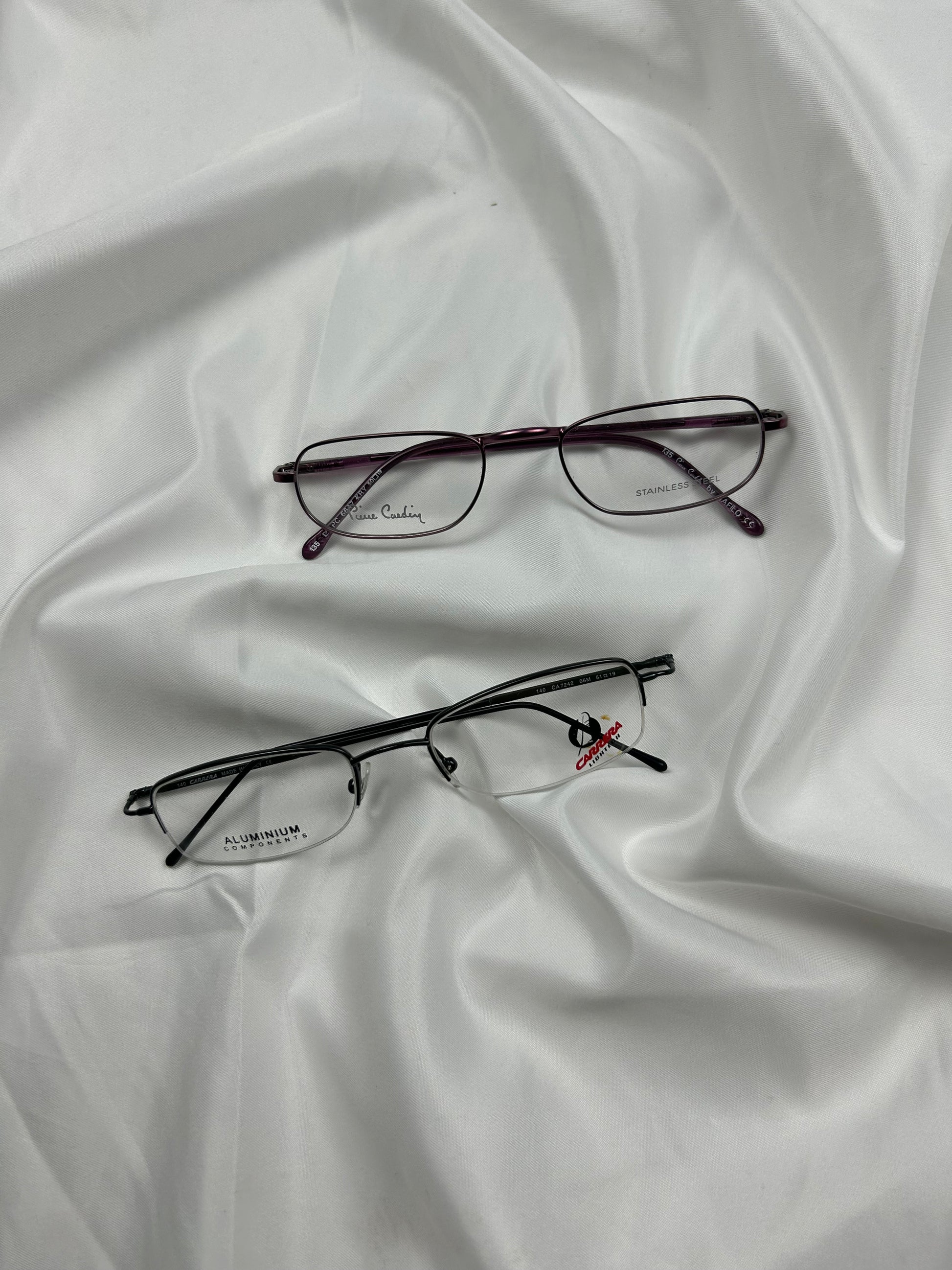Metallic silver office siren glasses (no prescription)