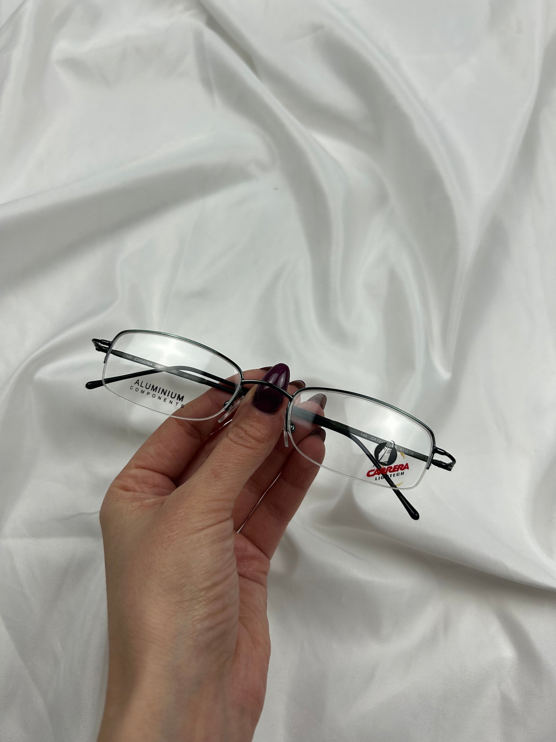 Metallic silver office siren glasses (no prescription)