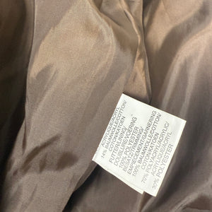 Brown inside faux fur hooded biker jacket (M)