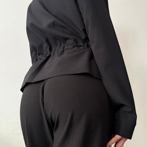 Black zip up office blazer jacket (M)