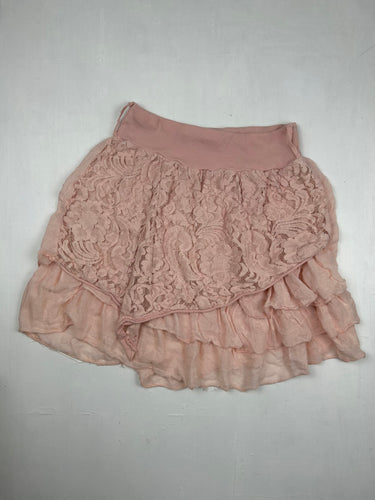 Baby pink lace pleated mini skirt (S/M)