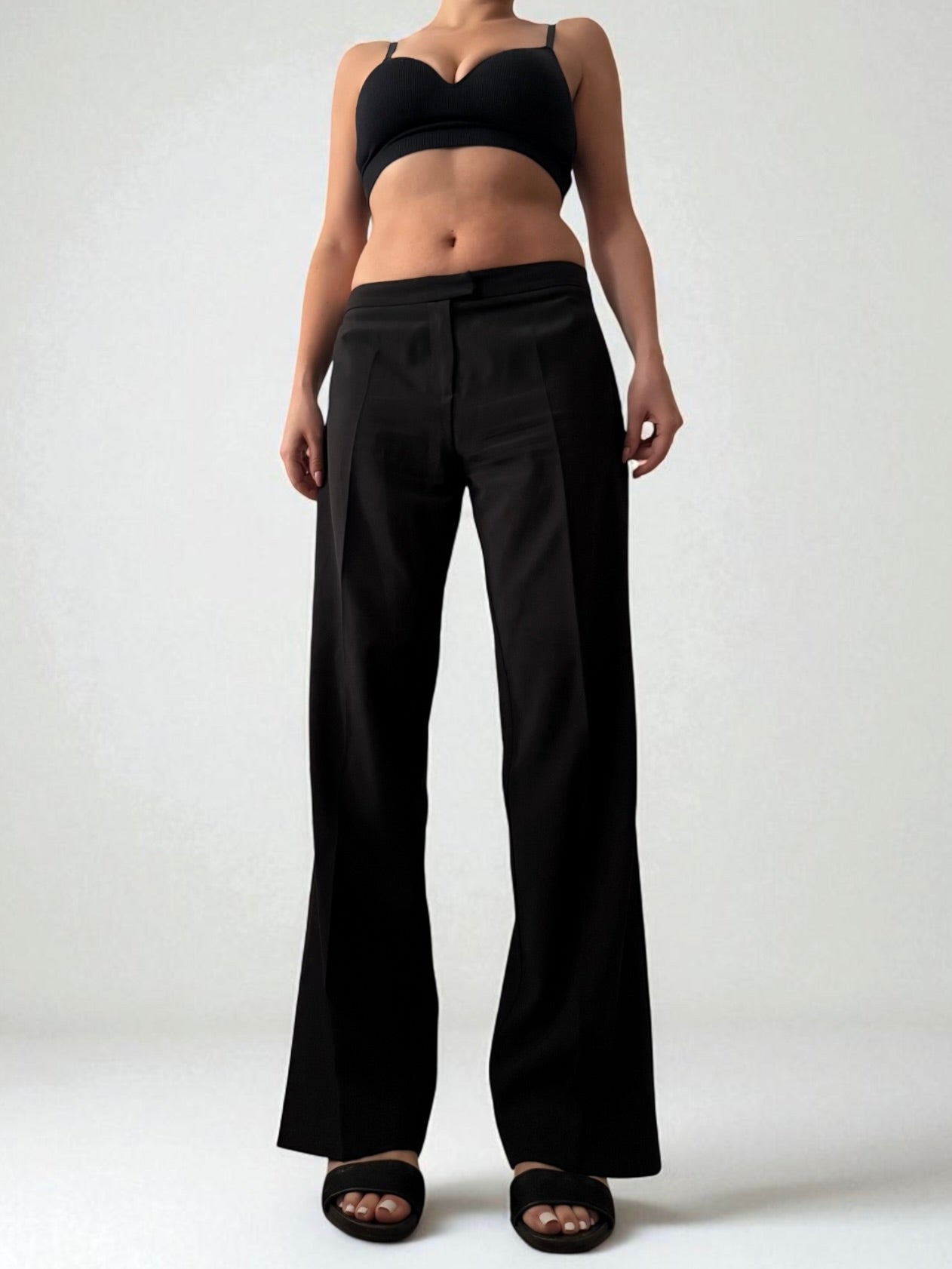 Low rise office baggy pants (M)