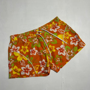 Orange floral print  low rise mini micro short (S/M)