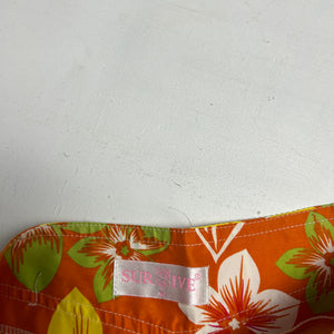 Orange floral print  low rise mini micro short (S/M)