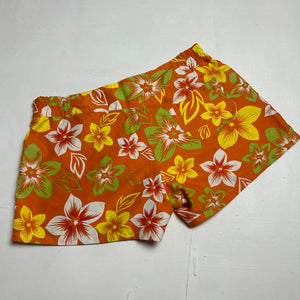 Orange floral print  low rise mini micro short (S/M)