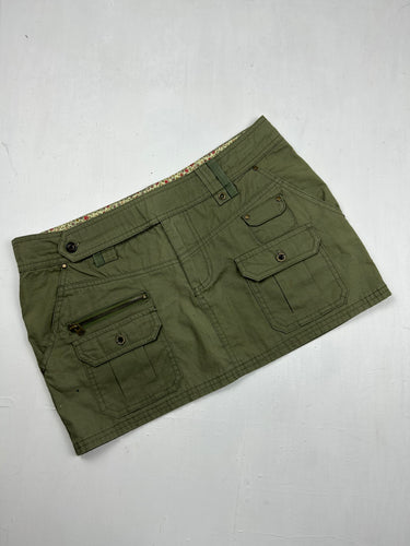 Khaki cargo low rise mini skirt (M/L)