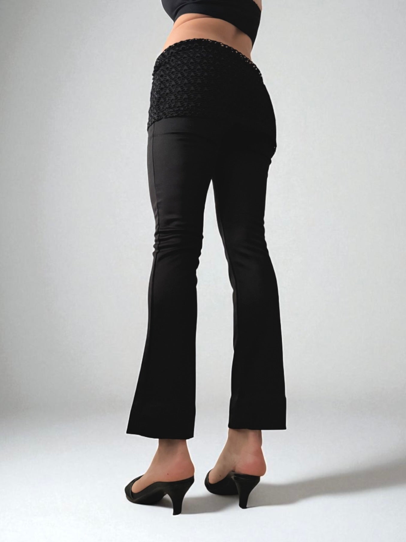 Low rise black leggings pant + skirt (XS)