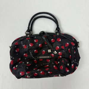 Black strawberries besace shoulder bag (37x23cm)