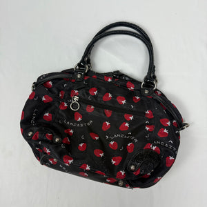 Black strawberries besace shoulder bag (37x23cm)