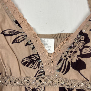 Beige 100% cotton cami top (S/M)