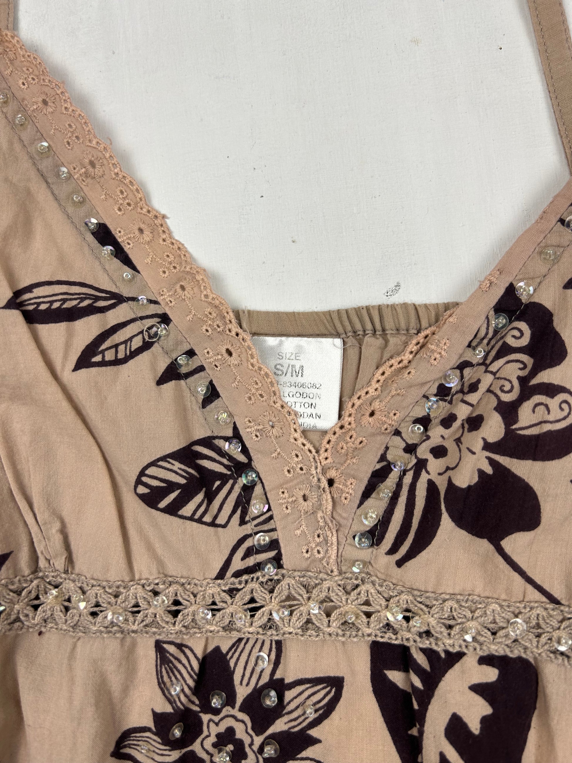 Beige 100% cotton cami top (S/M)