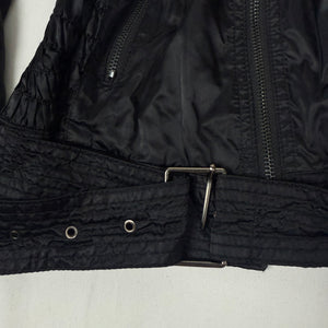 Black lightweight biker jacket with belt (M)