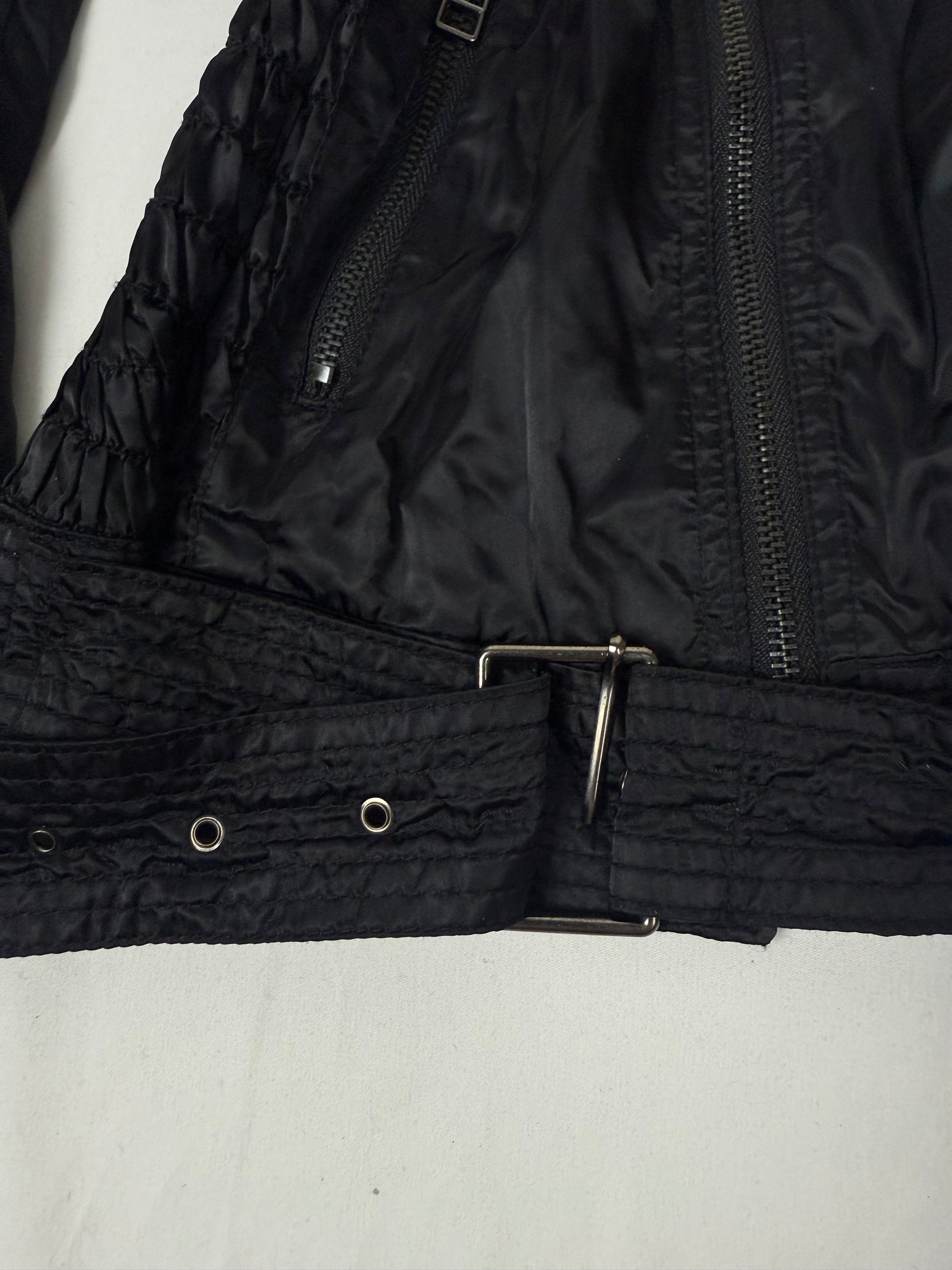 Black lightweight biker jacket with belt (M)
