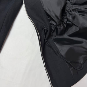 Black zip up office blazer jacket (M)
