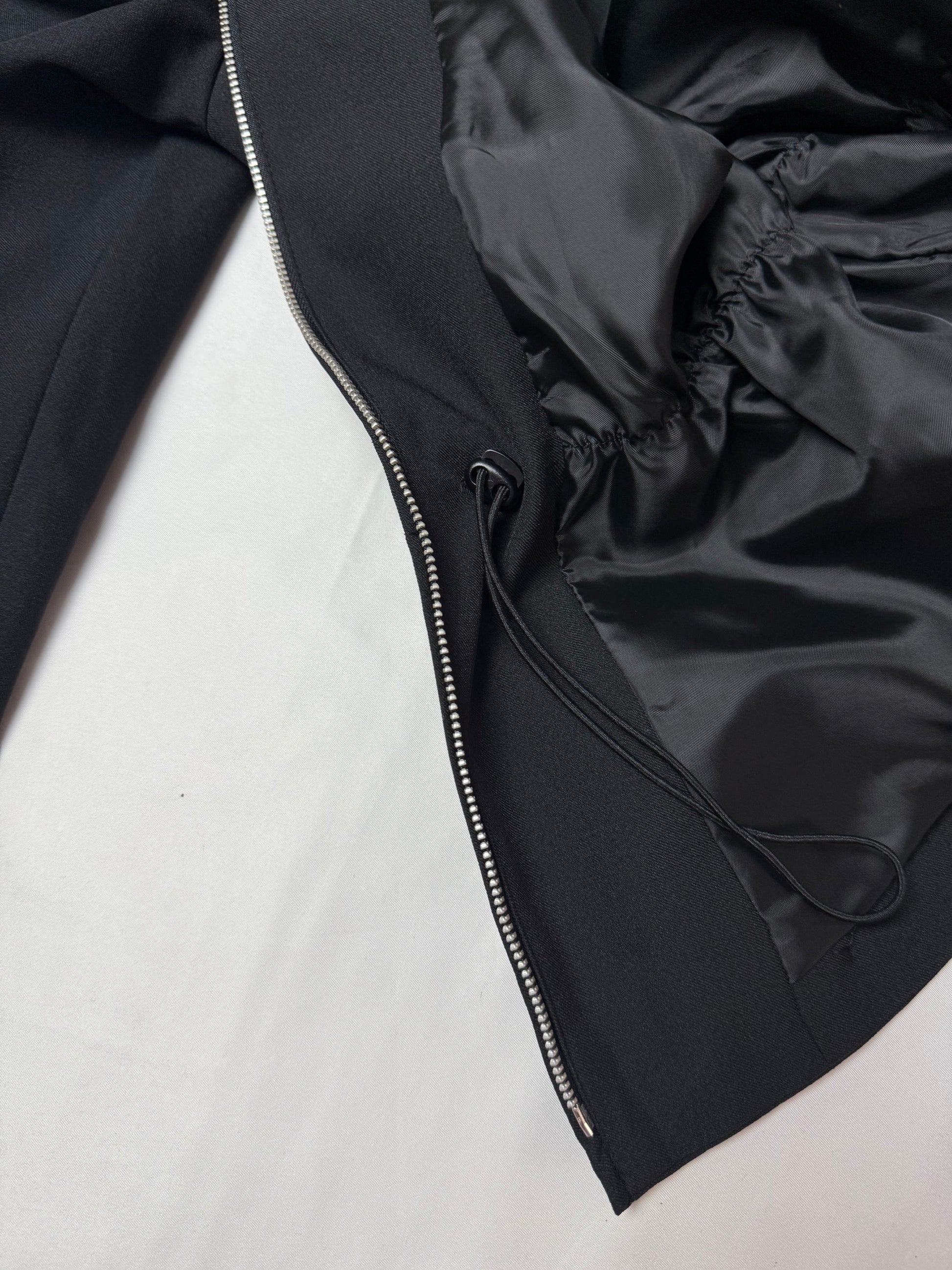 Black zip up office blazer jacket (M)