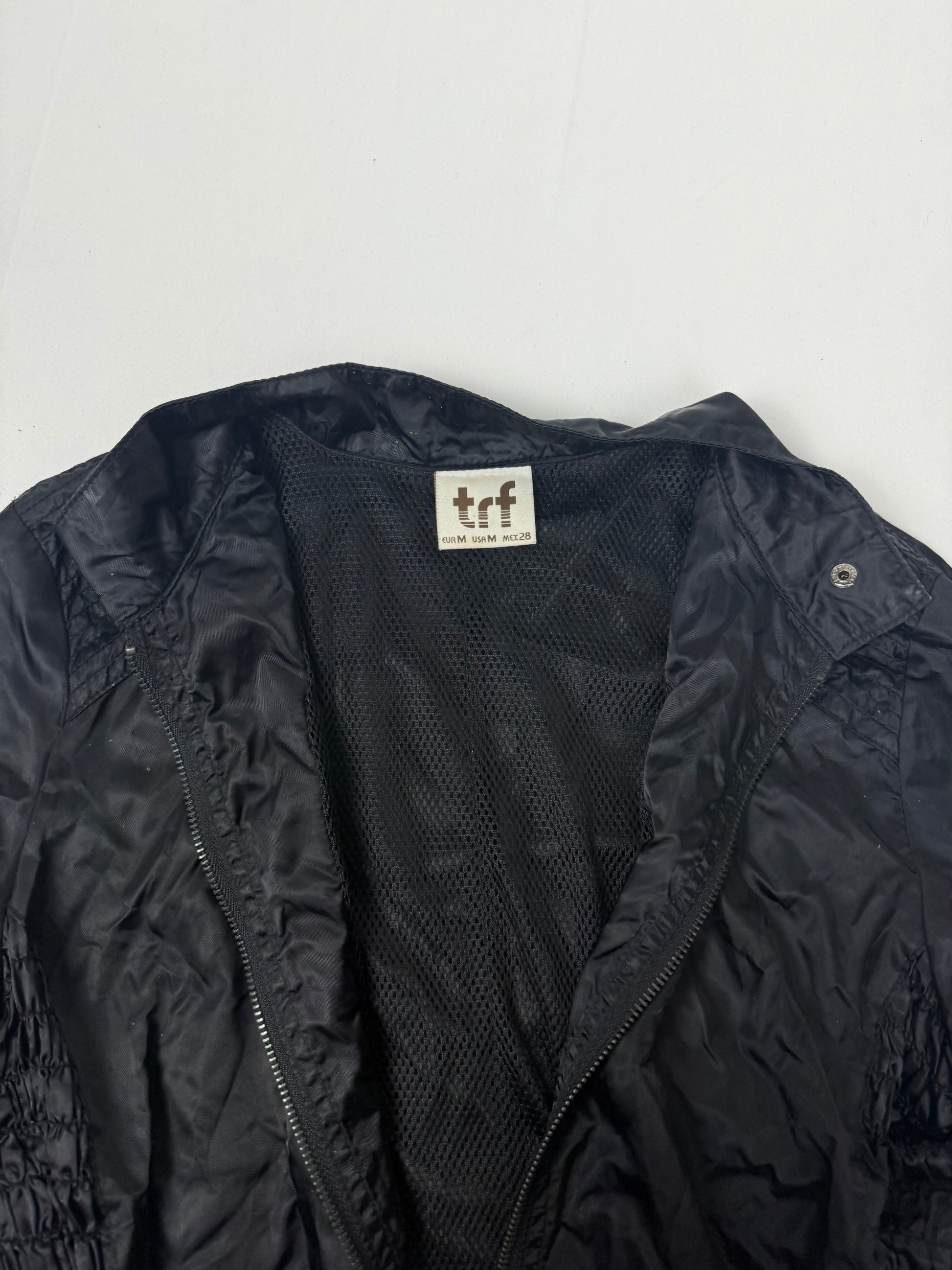 Black lightweight biker jacket with belt (M)