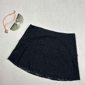 Black crochet lycra pareo mini skirt (S)